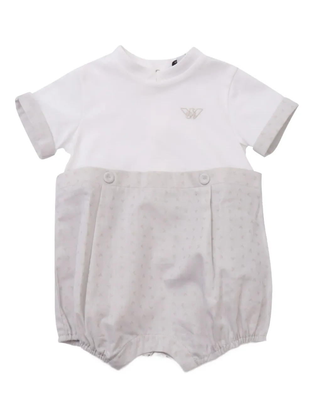 Emporio Armani Kids Katoenen romper met logoprint Wit