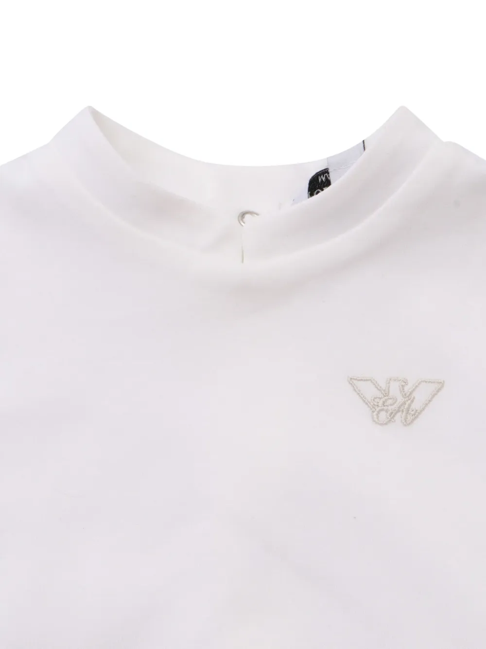 Emporio Armani Kids Katoenen romper met logoprint - Wit