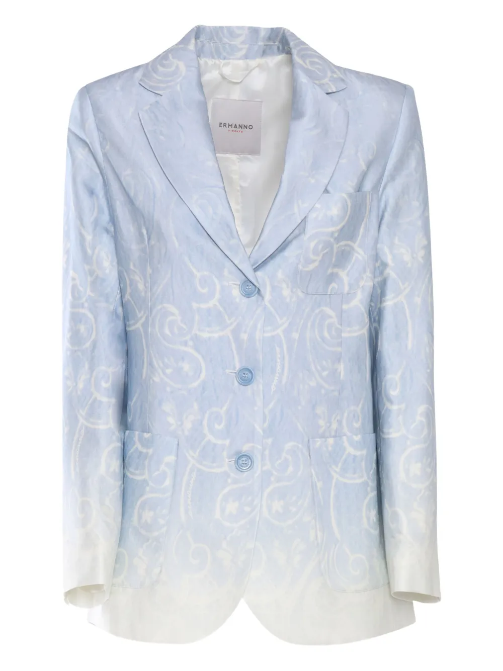 Ermanno Scervino Blazer met ombré-paisley-print Blauw