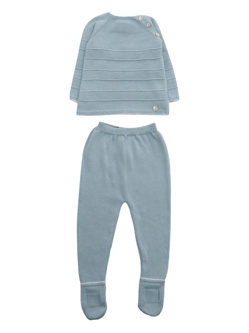 Paz Rodriguez Ribgebreide broek en shirt Blauw
