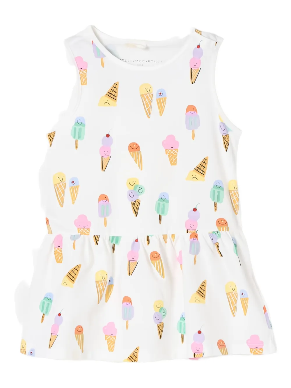 Stella McCartney Kids ice cream-print sleeveless dress - ホワイト Stella McCartney Kids ice cream-print sleeveless dress - ホワイト