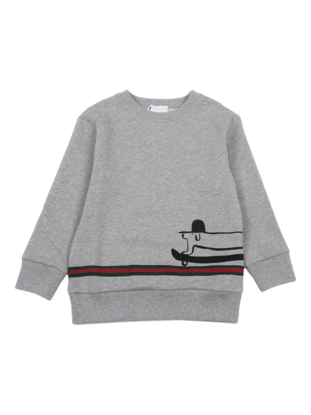 Gucci Kids Katoenen sweater met print Grijs