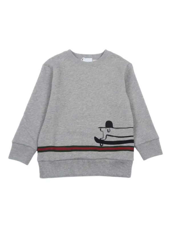 Gucci Kids Moletom De Algodão Com Estampa | Cinza | FARFETCH BR