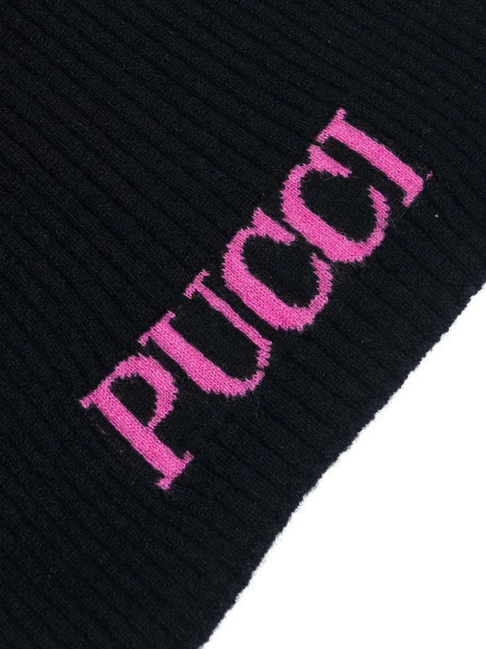 PUCCI Junior ribbed logo scarf Zwart