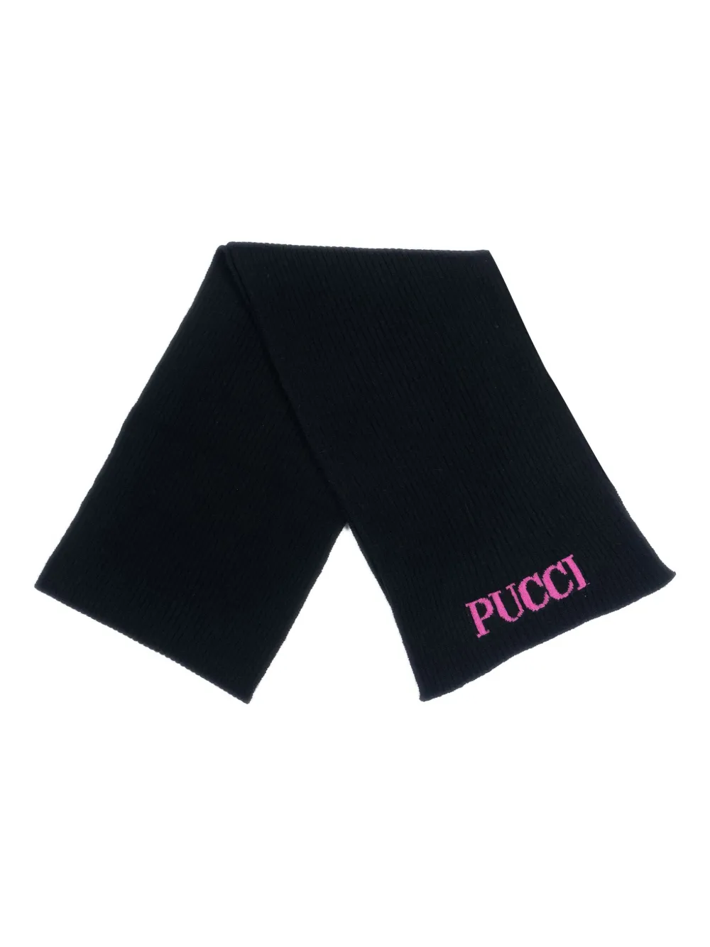 PUCCI Junior ribbed logo scarf Zwart