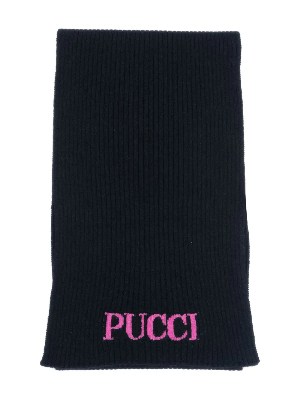 PUCCI Junior ribbed logo scarf Zwart