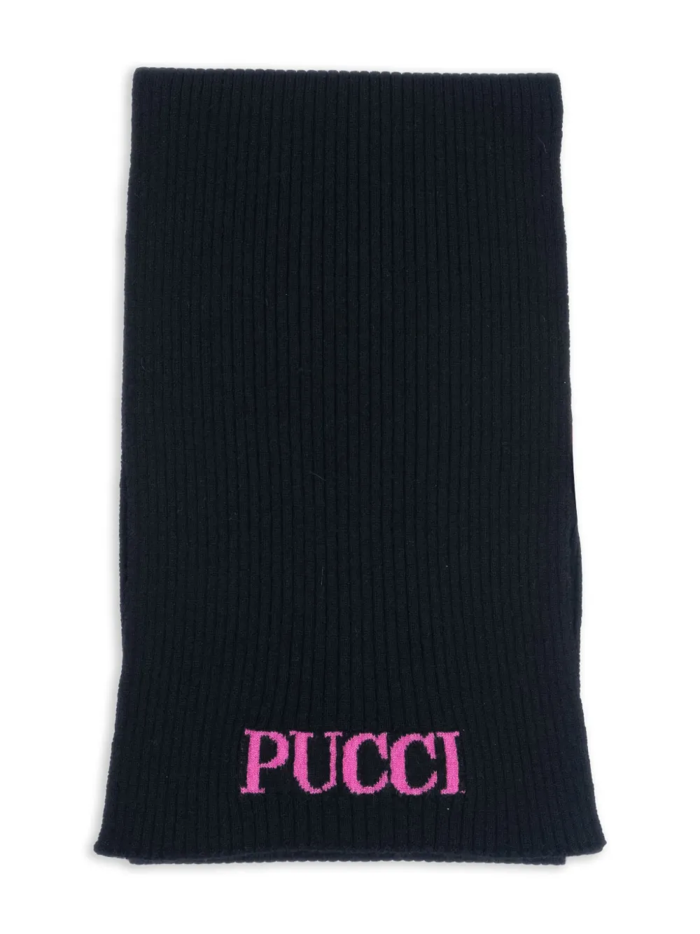 PUCCI Junior Geribbelde sjaal met logo Zwart