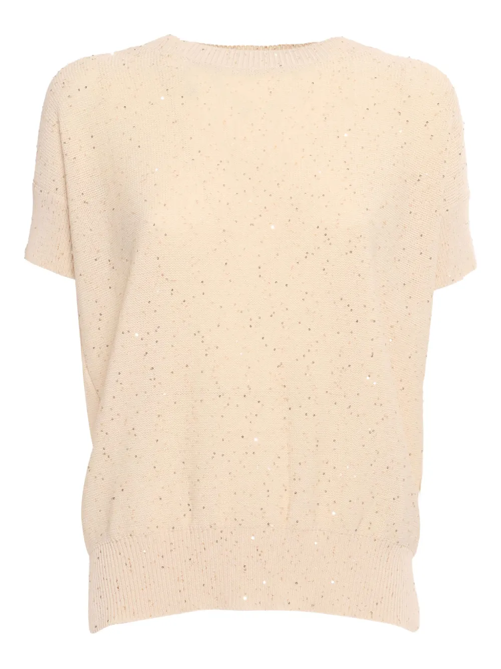 sequin-embellished knitted top