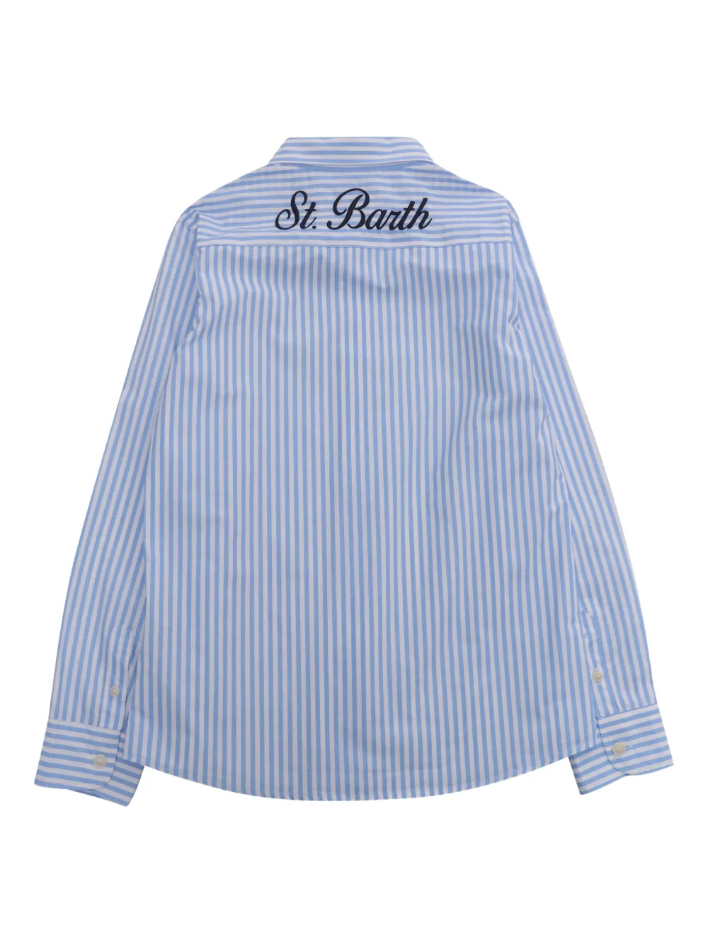 MC2 Saint Barth Kids Agnes gestreept poloshirt met geborduurd logo Blauw