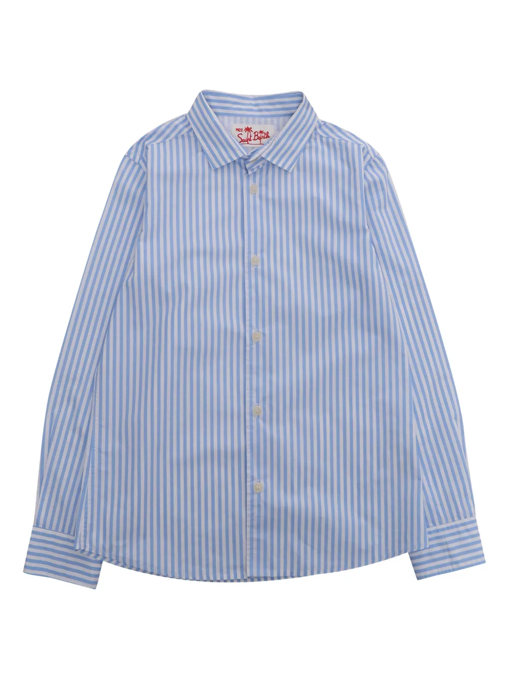 MC2 Saint Barth Kids Agnes gestreept poloshirt met geborduurd logo Blauw