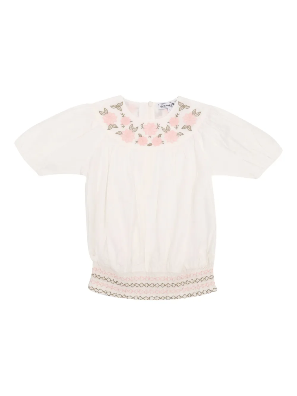 Tartine Et Chocolat Gesmockt shirt met borduurwerk Wit