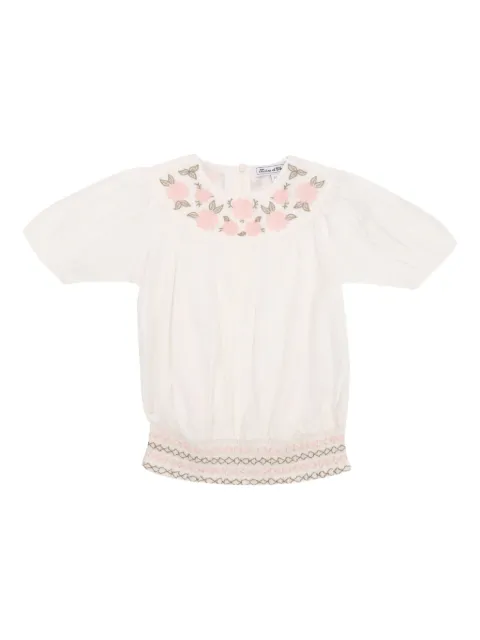Tartine Et Chocolat embroidered smocked blouse