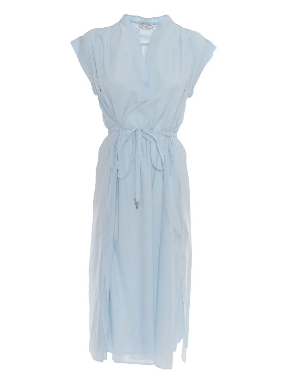 Peserico Embellished Waist-tie Midi Dress In Blue