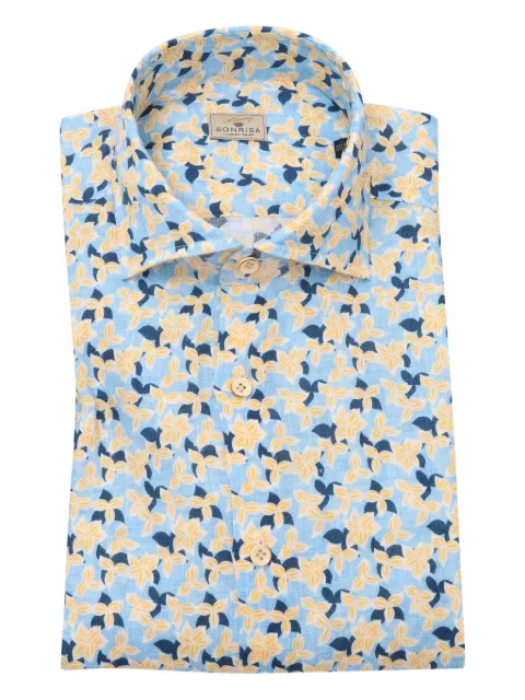 Sonrisa Leinenhemd mit Blumen-Print
