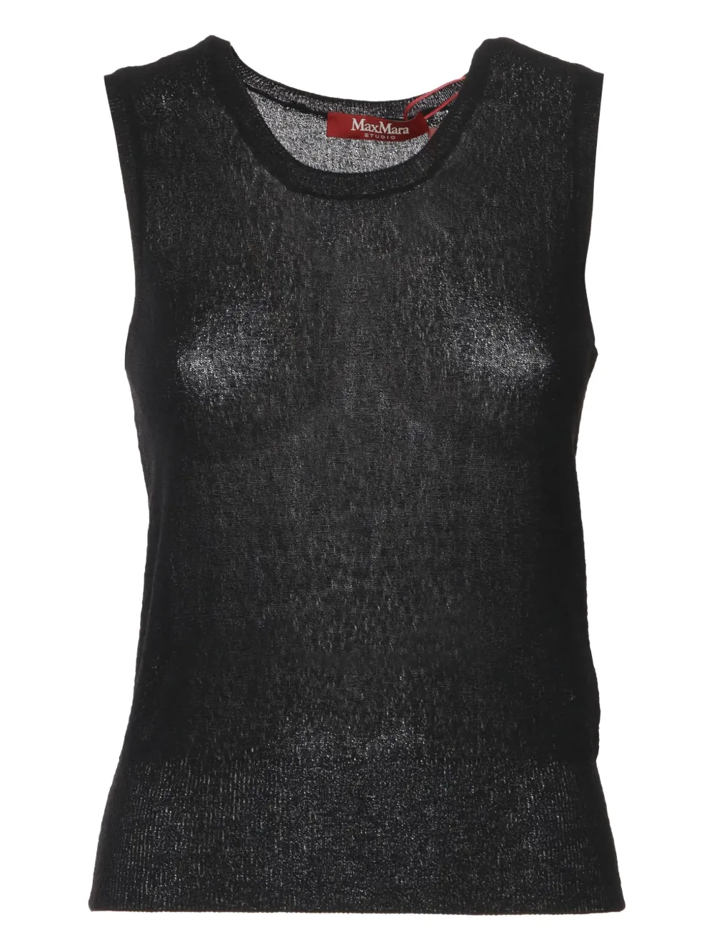 Max Mara Mouwloze top met ronde hals Zwart