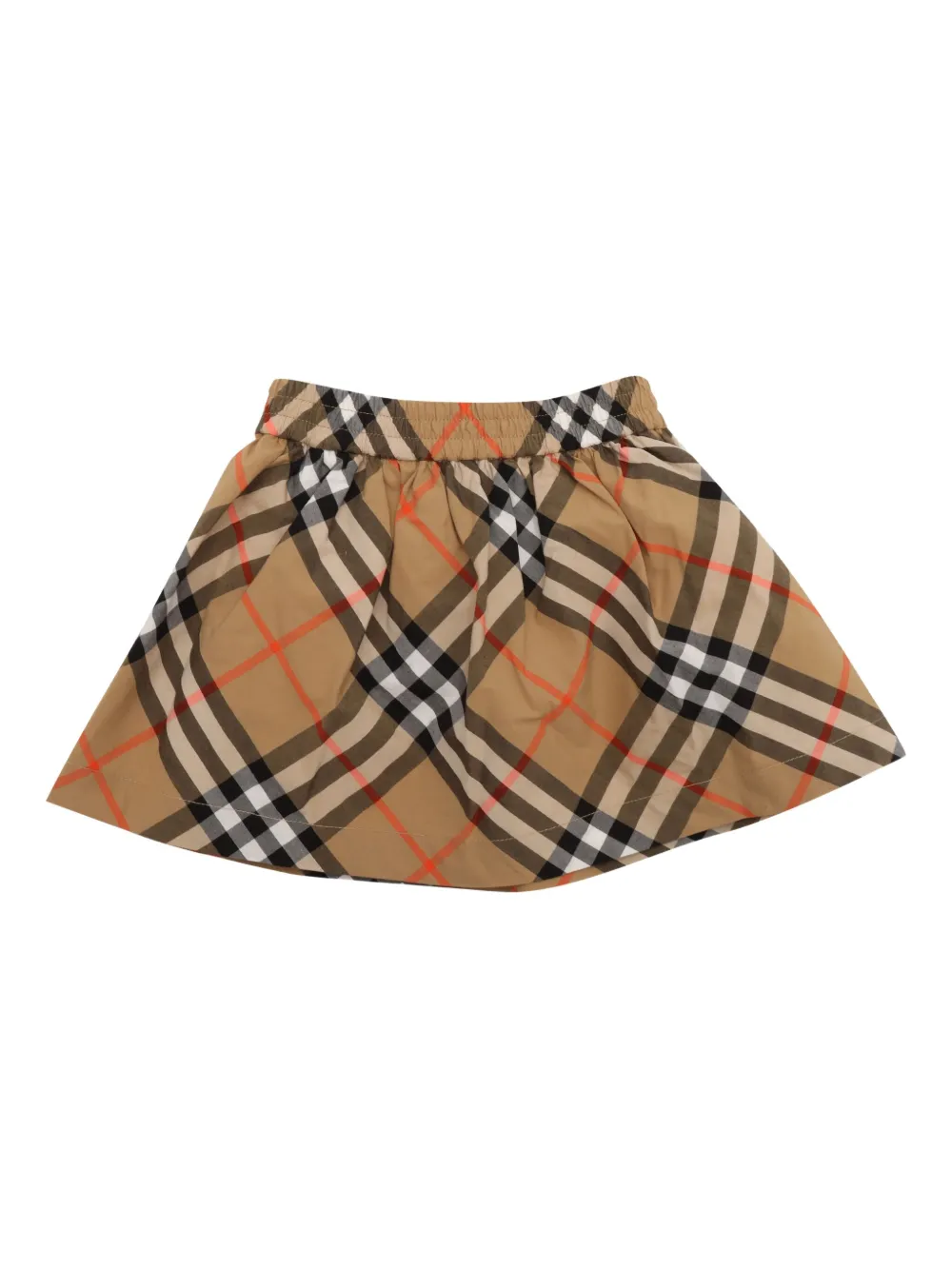 Burberry Kids Geruite gesmockte rok Bruin