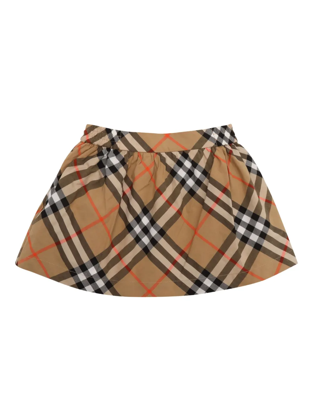 Burberry Kids Geruite gesmockte rok Bruin