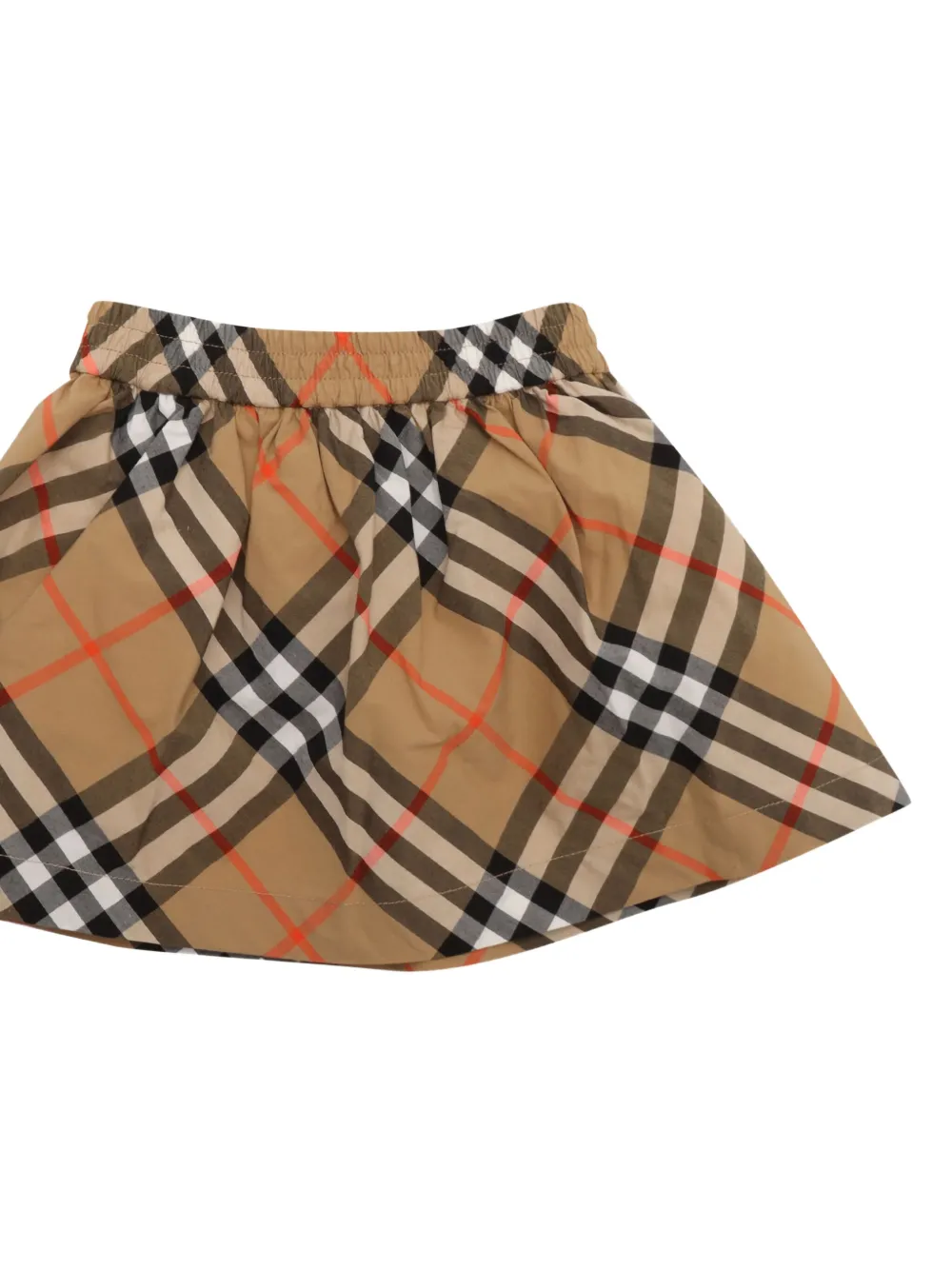 Burberry Kids Geruite gesmockte rok Bruin