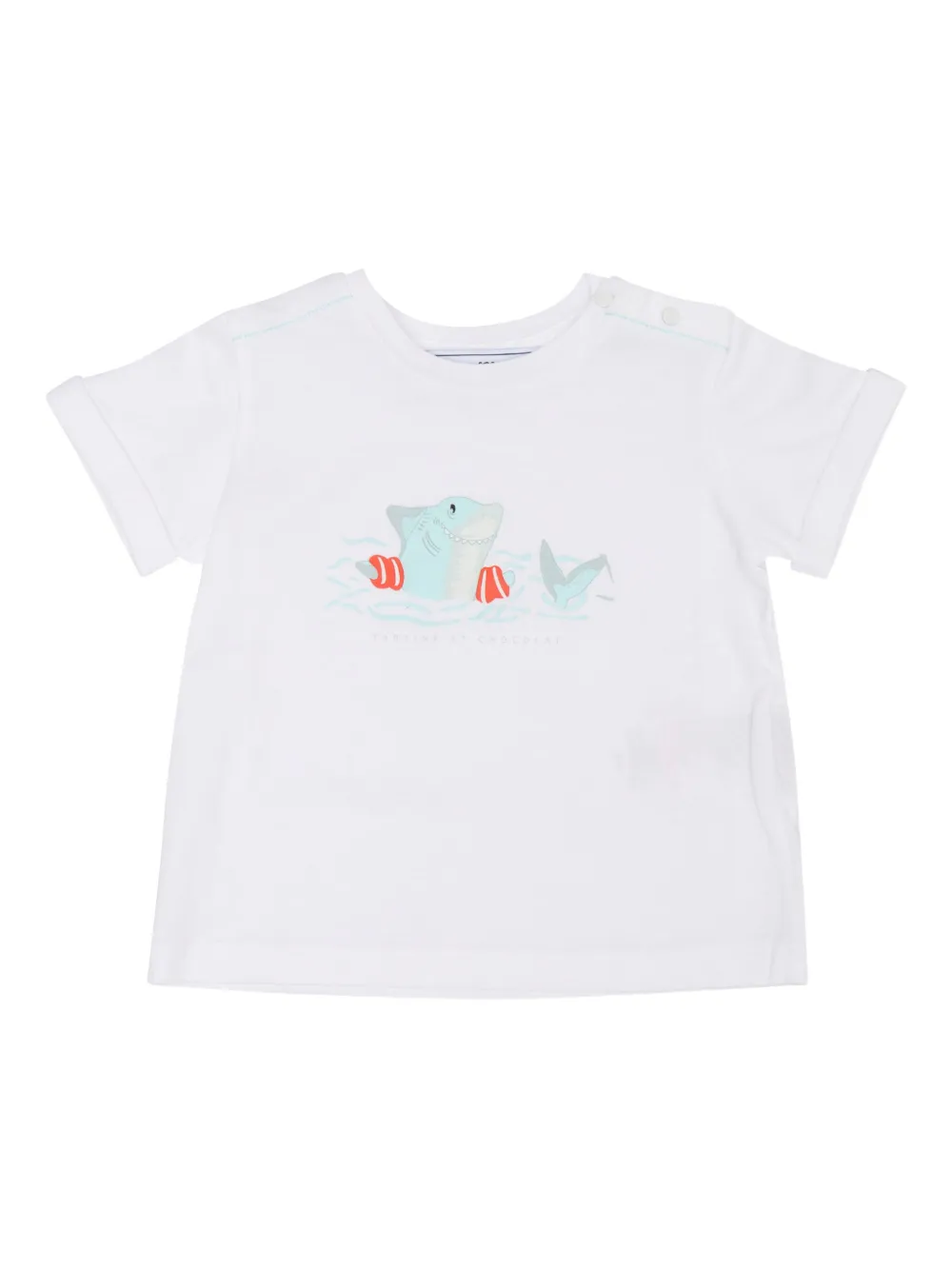 Tartine Et Chocolat Katoenen T-shirt met haaiprint Wit