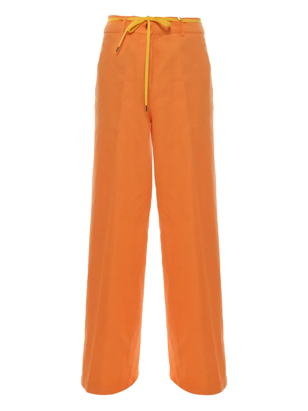drawstring-waist straight trousers
