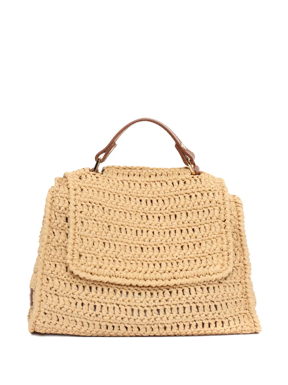 Orciani Gehaakte shopper met handvat Beige