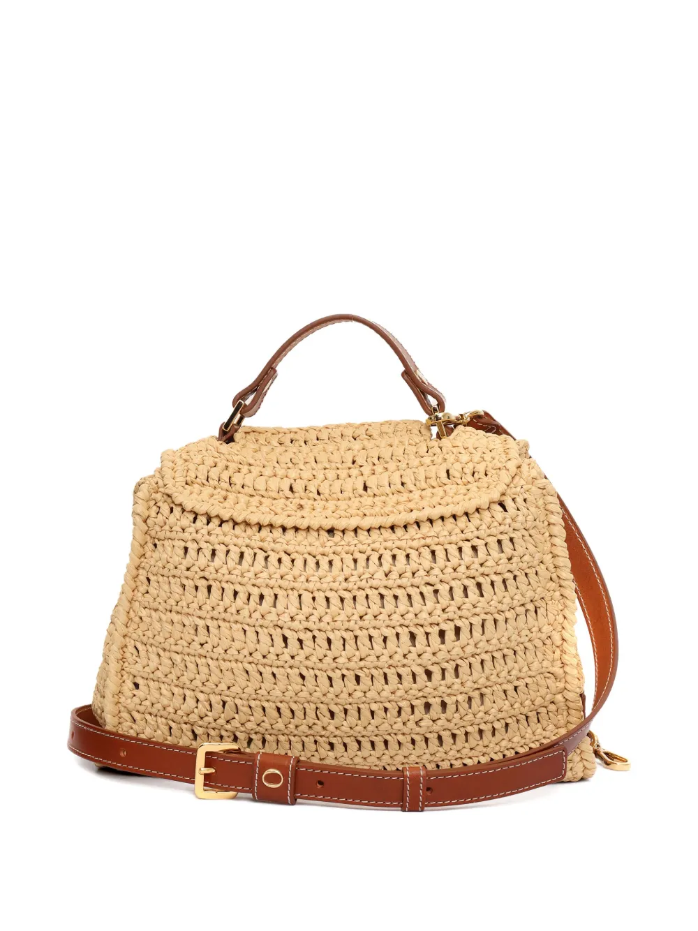 Orciani Gehaakte shopper met handvat Beige