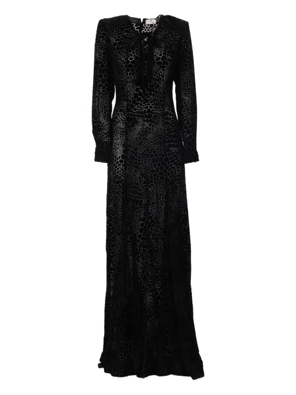 Elisabetta Franchi Patterned Long-sleeve Dress - Black
