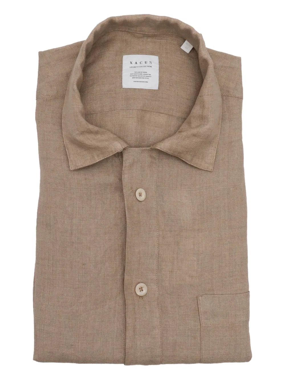 linen button-fastening shirt