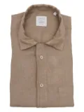 Xacus linen button-fastening shirt - Brown