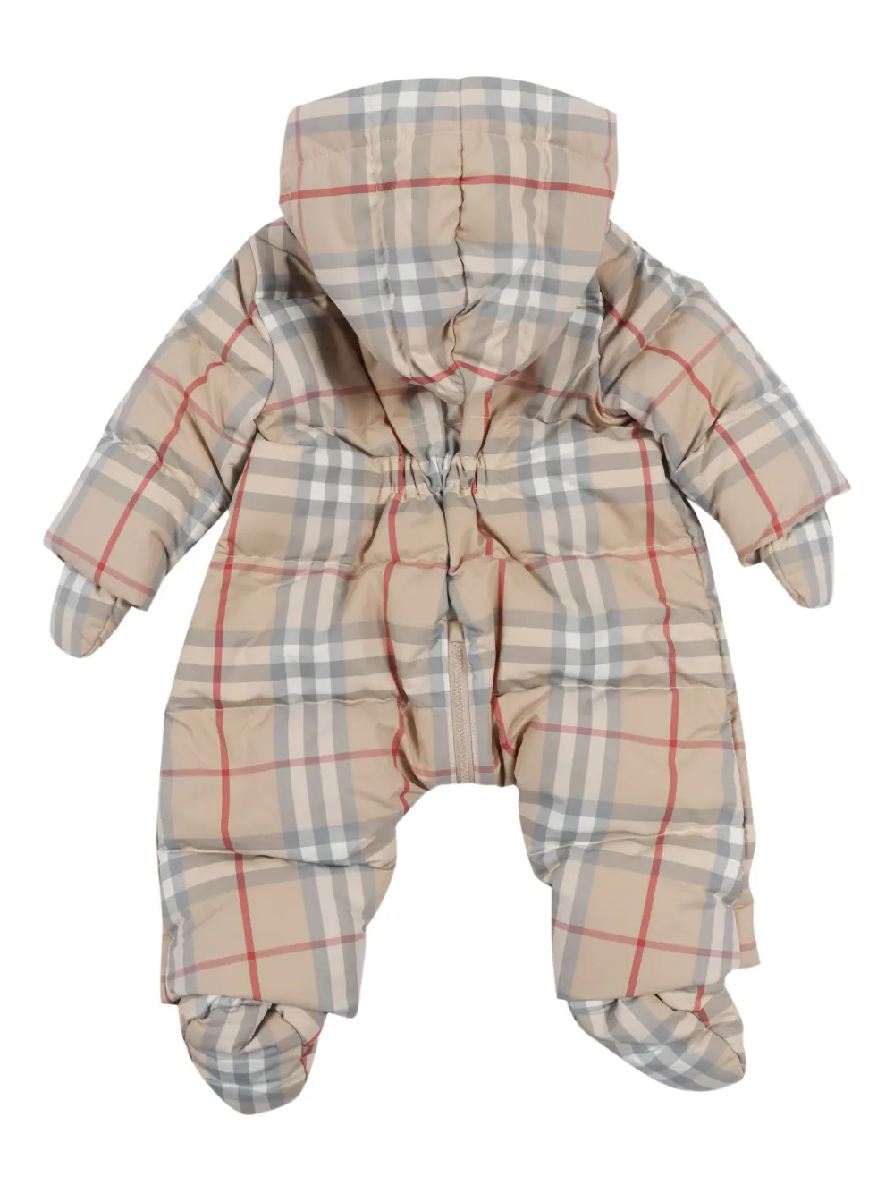 Burberry Kids Geruite gewatteerde romper - Beige