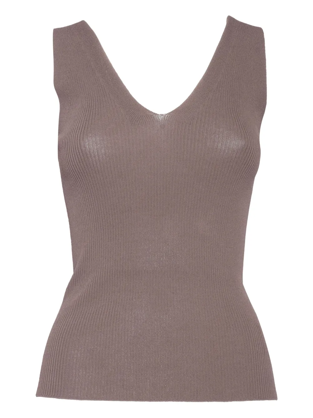 ribbed V-neck top