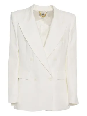 ボトムスその他 Elisabetta Franchi Tailored Crepe Blazer Crêpe jacket with satin bands | Elisabetta Franchi