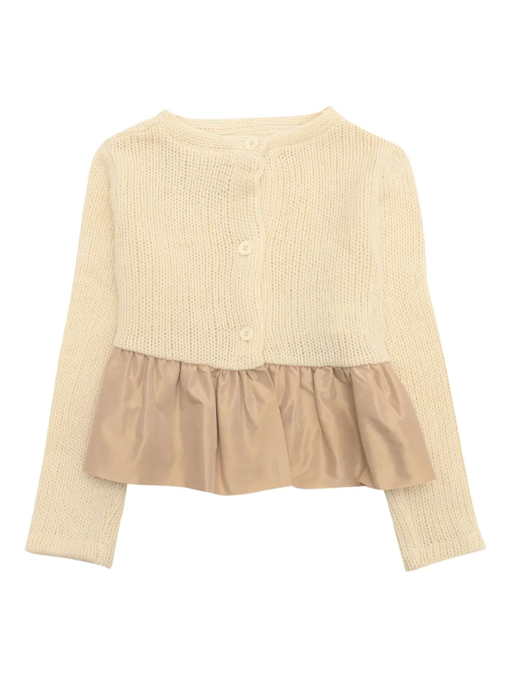 Douuod Kids peplum-hem cardigan | Neutrals | Image 1