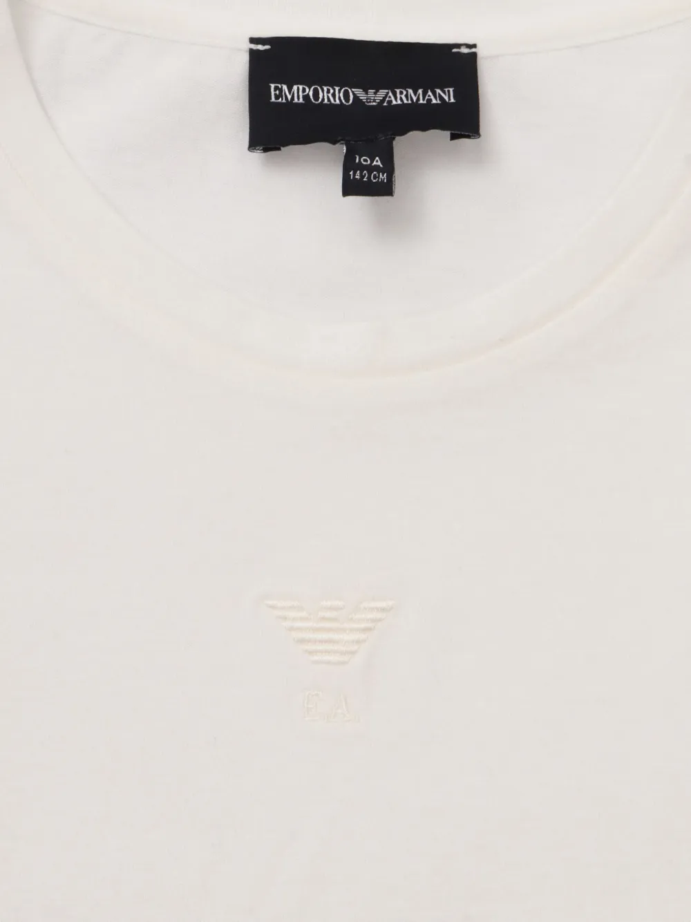 Emporio Armani Kids embroidered cotton T-shirt Wit