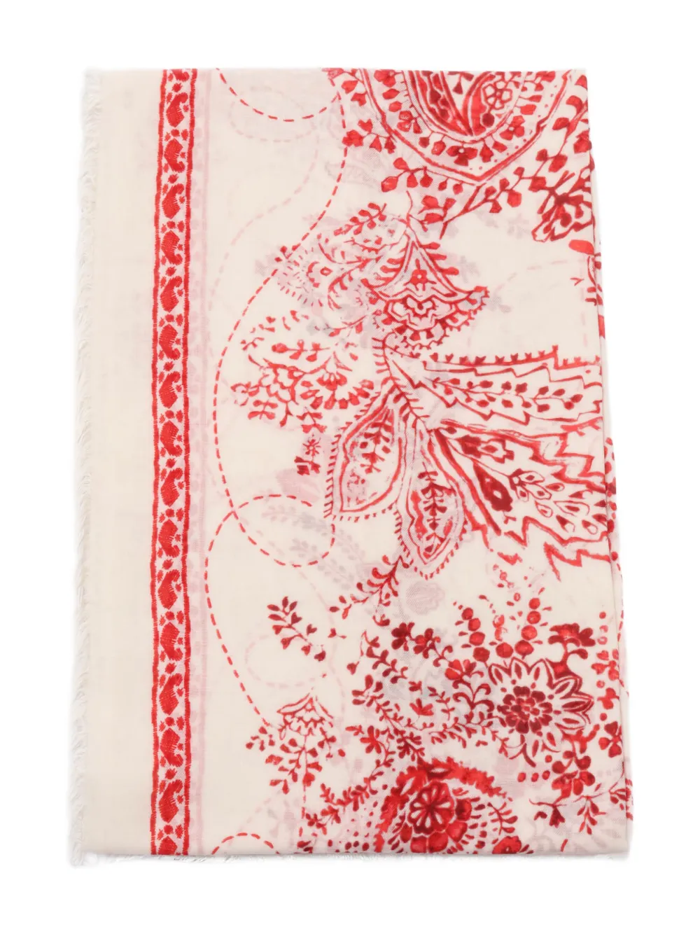 paisley-print border scarf