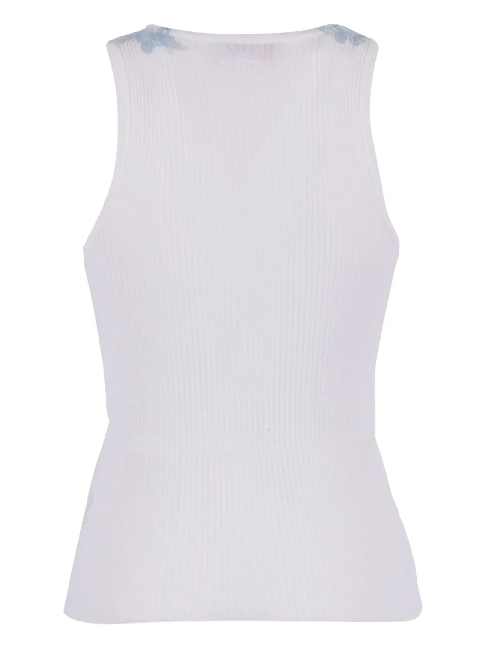 Ermanno Scervino ribbed lace-embellished top Wit
