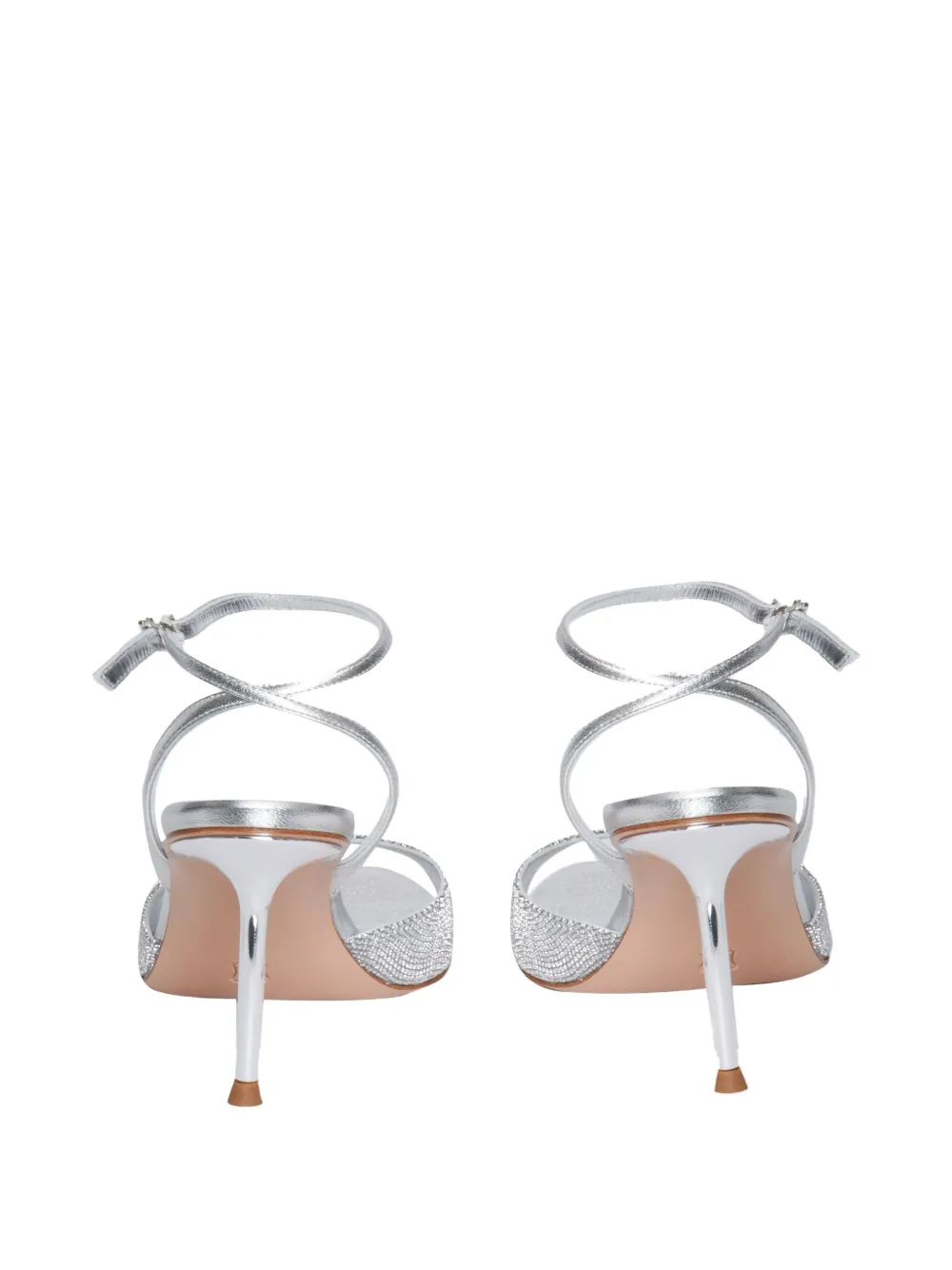 Sergio Levantesi Microstar Silver Sandals With Stiletto Heel In Silver