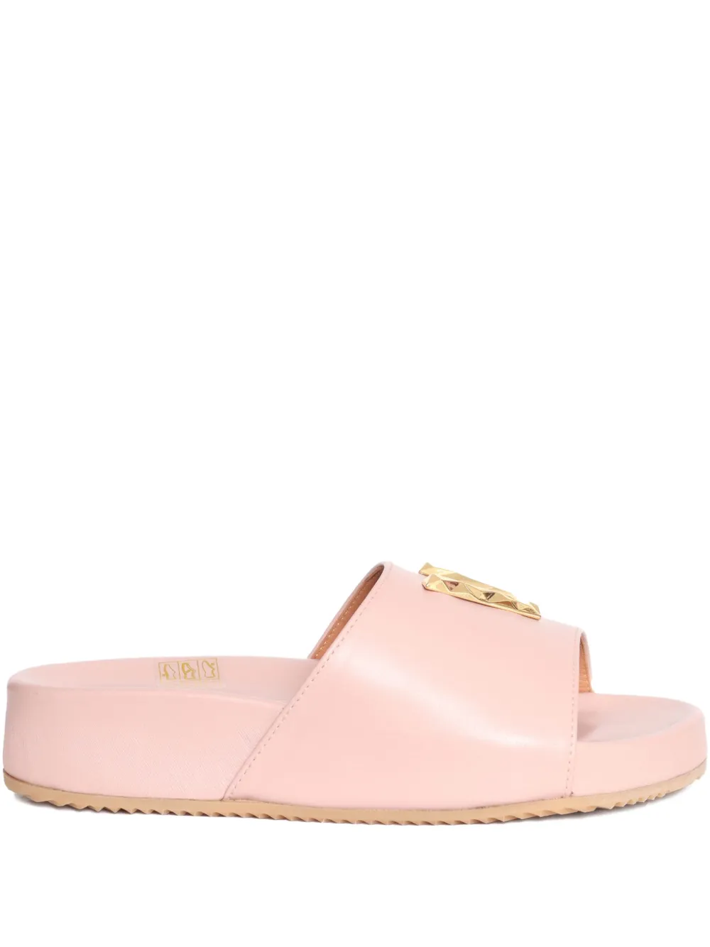Via Roma 15 leather V-embellished sandals Pink