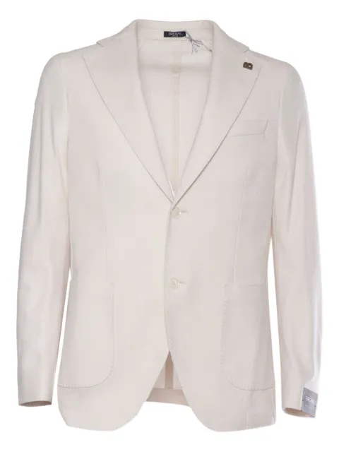 Brera textured logo-plaque blazer