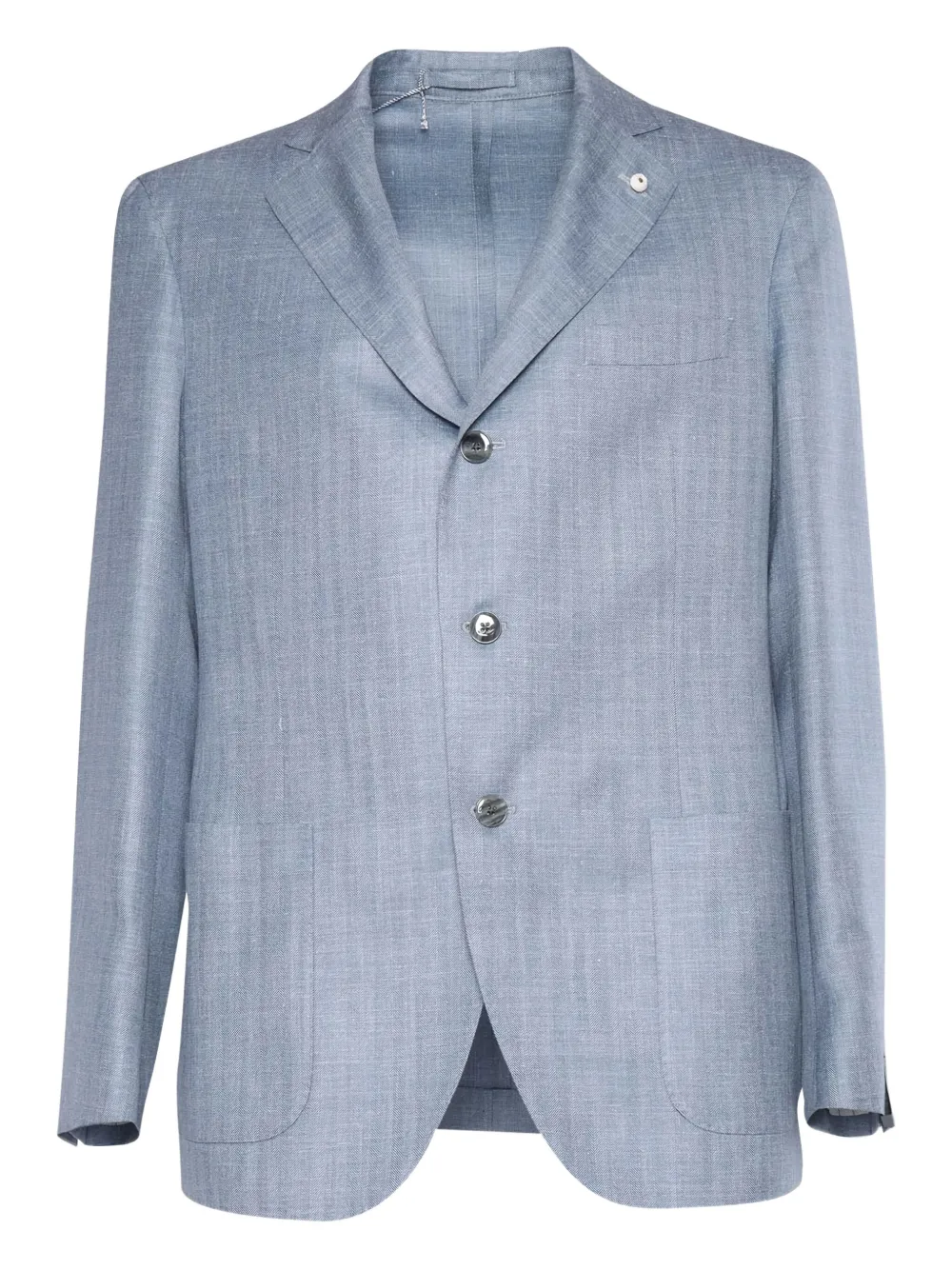 herringbone three-button blazer