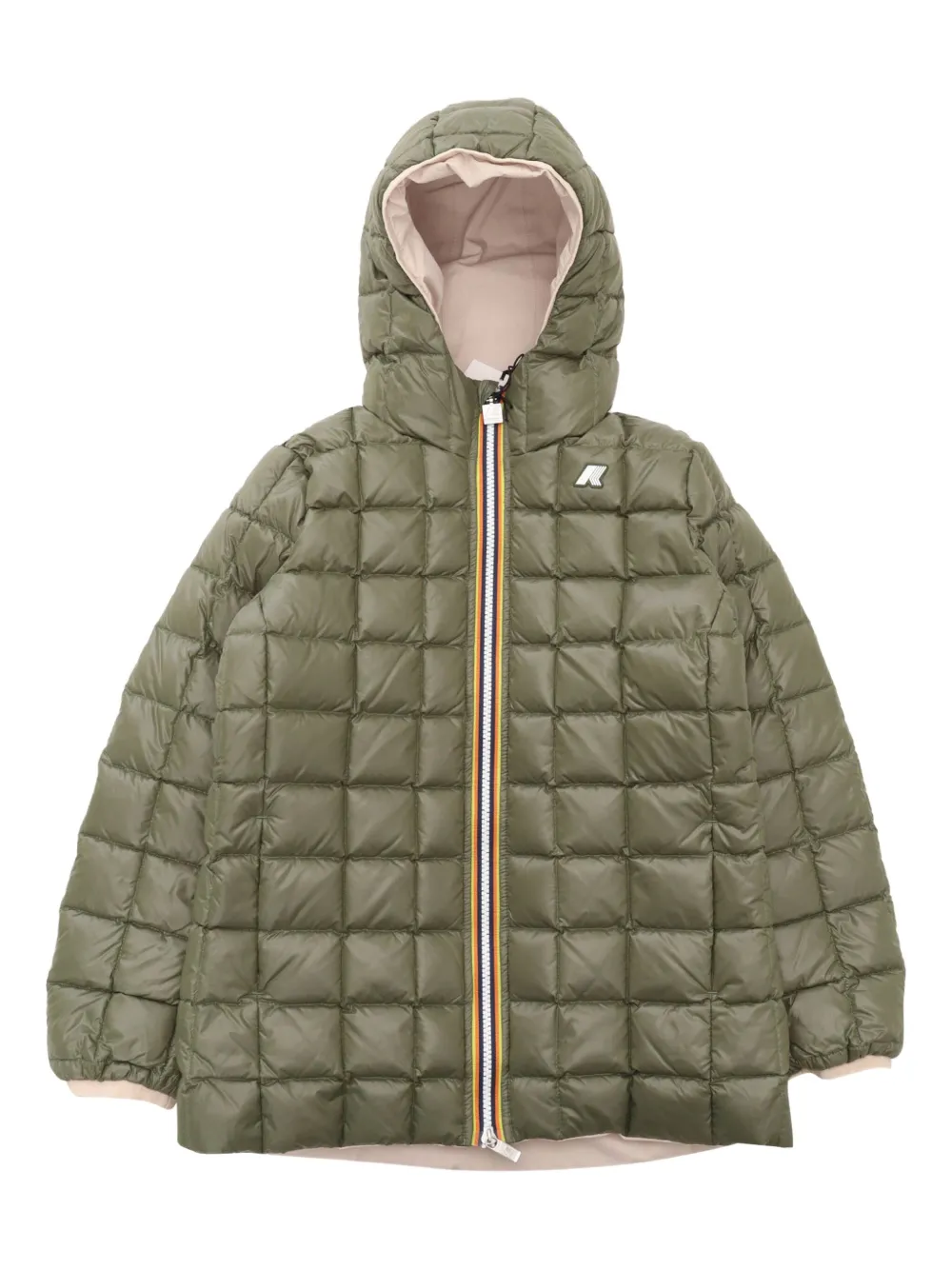 K-Way Sophie halflange gewatteerde jas Roze