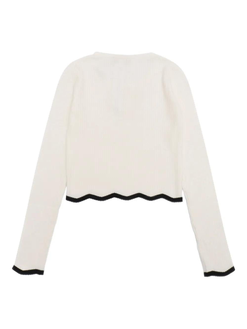 Liu Jo Kids Geribbelde trui met gewelfde afwerking Wit