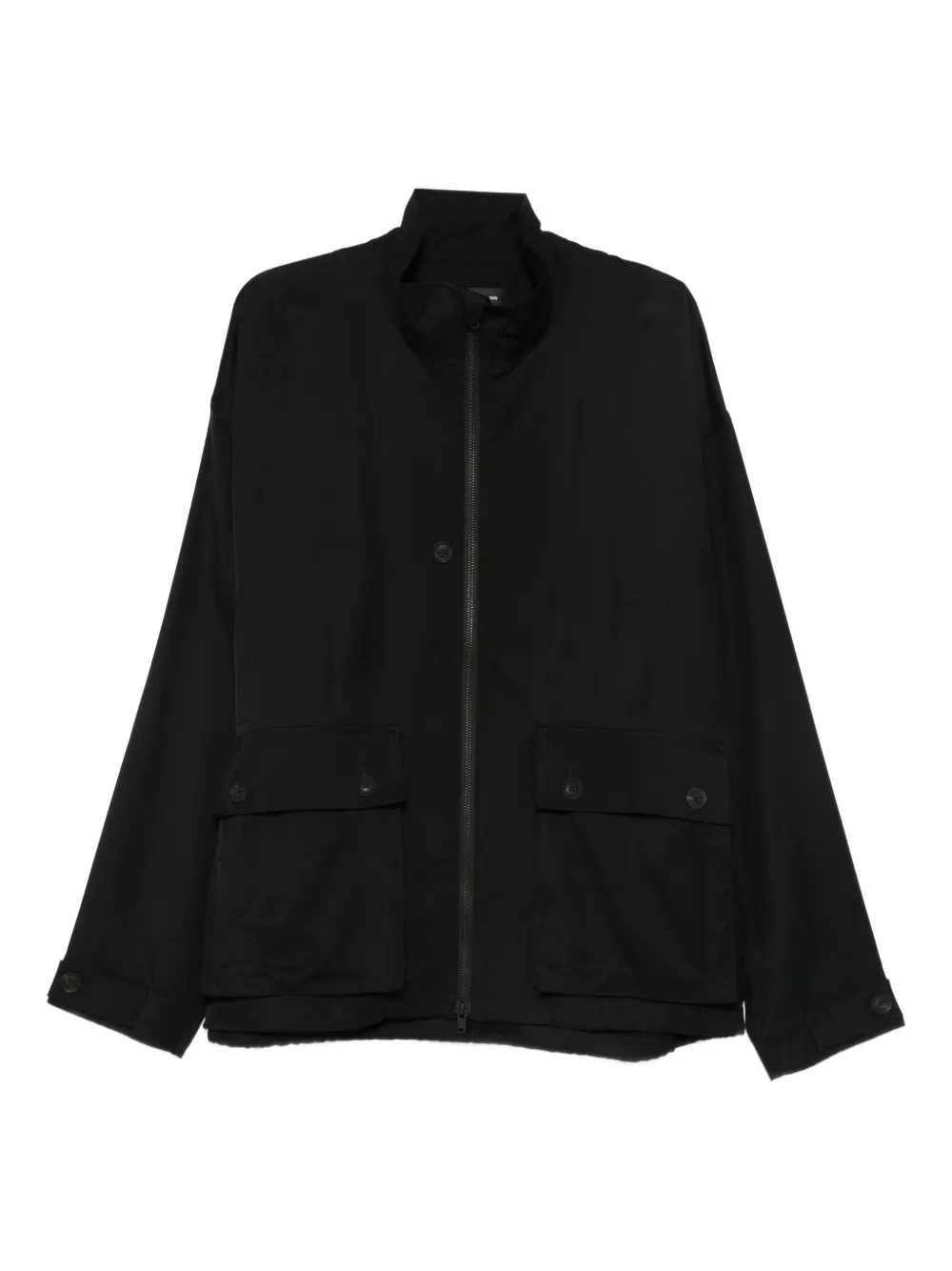 Y-3 zip-front flap-pocket coat | Black | Image 1
