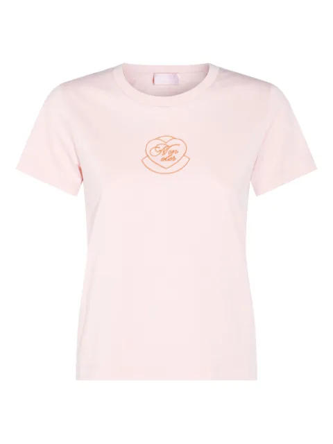 Moncler heart-embroidered logo T-shirt