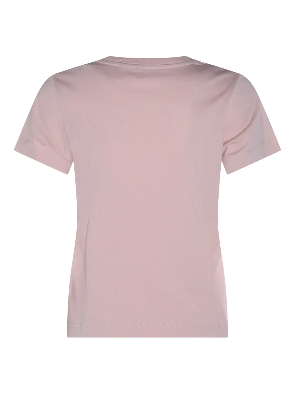 Moncler T-shirt met geborduurd hart en logo Roze