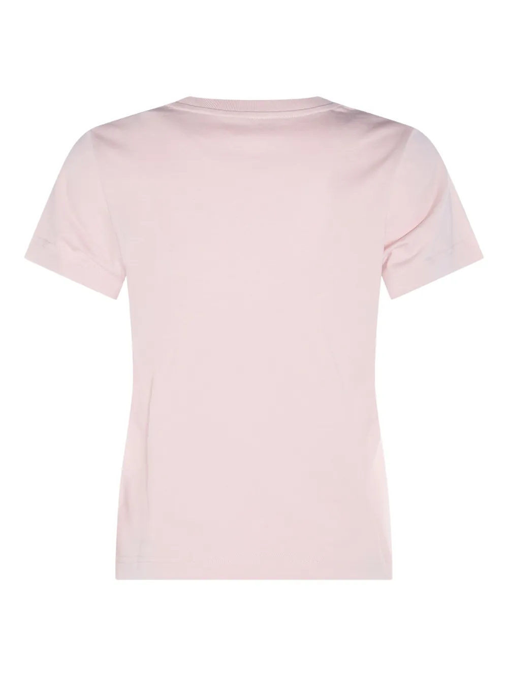 Moncler T-shirt met geborduurd hart en logo Roze