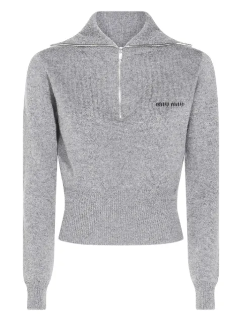 Miu Miu half-zip ribbed sweater