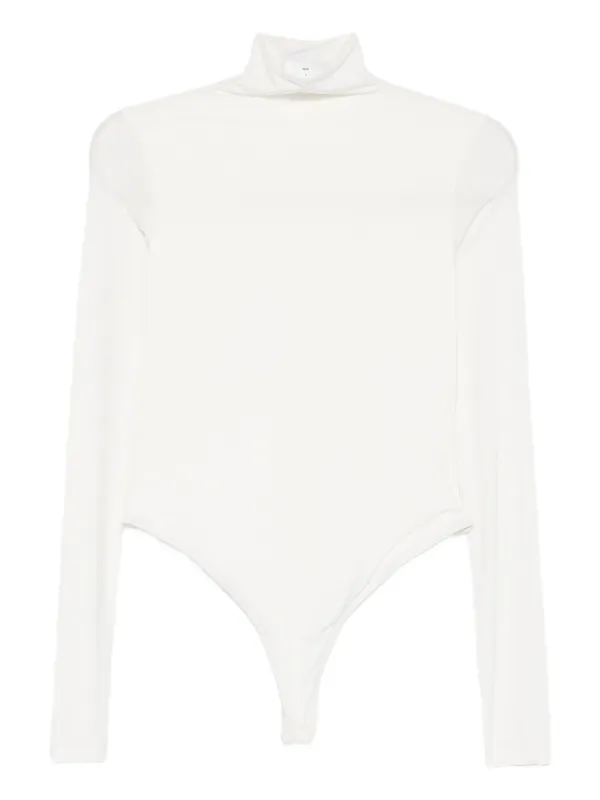 WARDROBE.NYC Turtleneck Long-sleeve Bodysuit in Neutrals