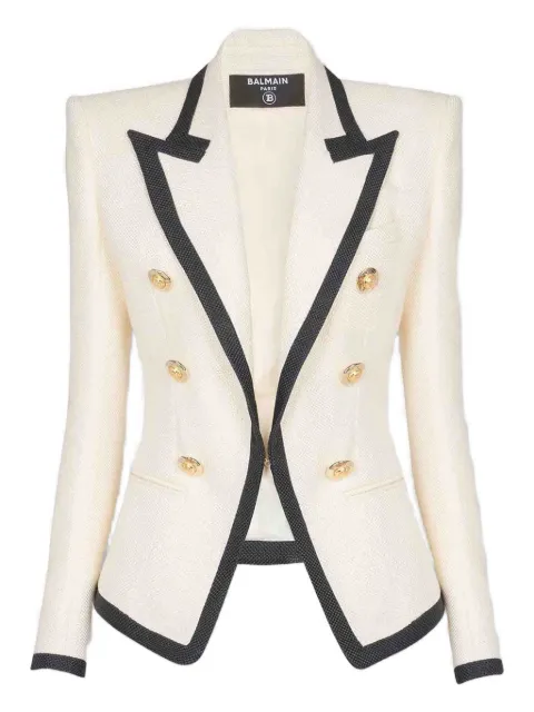 Balmain padded-shoulder double-breasted jacket