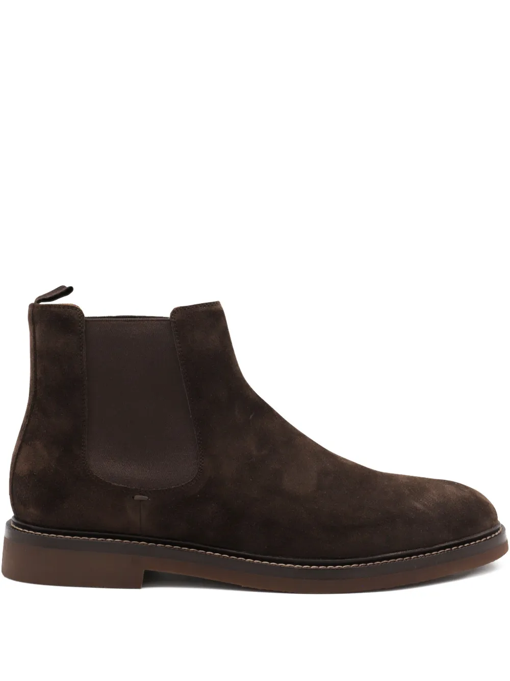 Brunello Cucinelli Suede Chelsea Boots In Brown